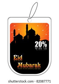 mosque in sale tag for islamic celebration shopping