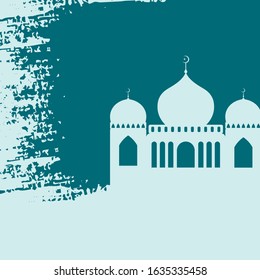 mosque scene with grunge style, Islamic background