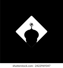 Moschee Sign Silhouette, Flat Style, kann für Symbole, Symbol, Apps, Website, Piktogramm, Kunstillustration, Logo Gram oder Graphic Design Element. Vektorgrafik