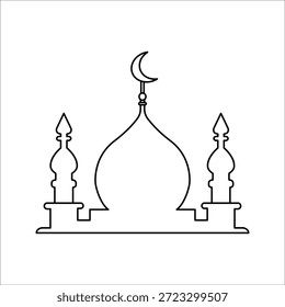 Símbolo de la mezquita. Ilustración vectorial sobre fondo blanco.