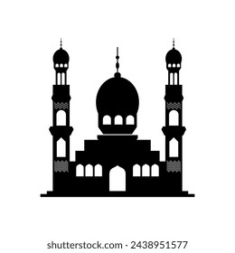 Mosque silhouette building Islamic religion vector icon element