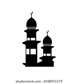 Mosque silhouette building Islamic religion vector icon element
