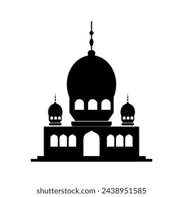 Mosque silhouette building Islamic religion vector icon element