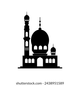 Mosque silhouette building Islamic religion vector icon element