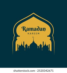 mosque silhouette cover greeting card