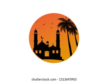 Mosque silhouette design 