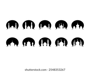Moschee Silhouette Design Element Set 