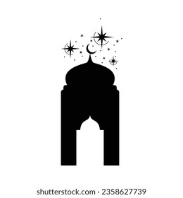 mosque silhouette design. Islamic architecture decoration.