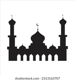 Mosque Silhouette Design Vector Element