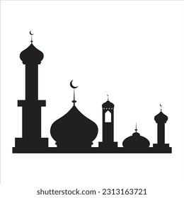 Mosque Silhouette Design Vector Element