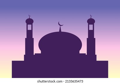 Moschee Silhouette auf dunklem Hintergrund.
