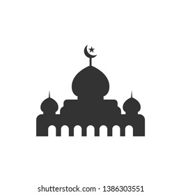 Mosque silhouette graphic design template vector illustration