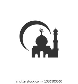 Mosque silhouette graphic design template vector illustration