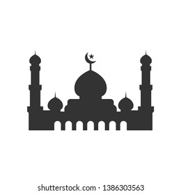 Mosque silhouette graphic design template vector illustration