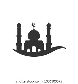 Mosque silhouette graphic design template vector illustration
