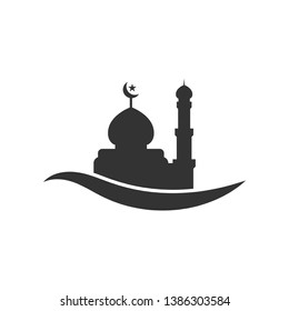Mosque silhouette graphic design template vector illustration