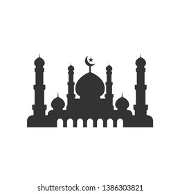 Mosque silhouette graphic design template vector illustration