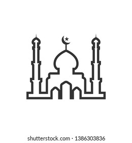 Mosque silhouette graphic design template vector illustration