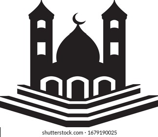 Mosque silhouette graphic design template vector