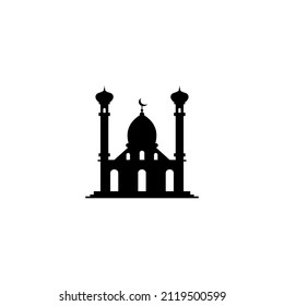mosque silhouette graphic design template vector