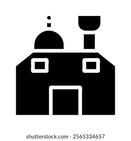 Mosque silhouette icon. Concept of Islamic religion, worship, and prayer.