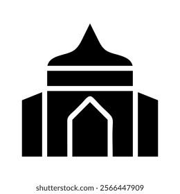 Mosque silhouette icon. Concept of Islamic faith, prayer, and worship.