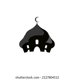 Mosque silhouette icon illustration. Religion icon concept isolated vector on white background.