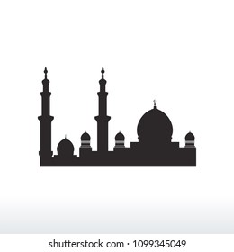 Mosque Silhouette Icon Logo Template Mosque Stock Vector (Royalty Free ...