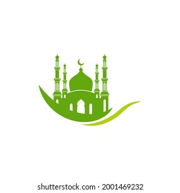 Mosque silhouette icon silhouette logo vector illustration design template