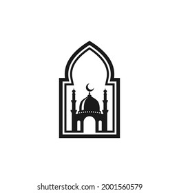 Moschee Silhouette Symbol Logo Vektorgrafik Design-Vorlage