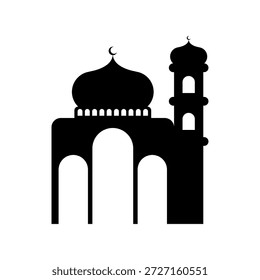 Ícone De Silhueta De Mesquita Representa A Arquitetura Islâmica