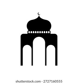 Ícone De Silhueta De Mesquita Representa A Arquitetura Islâmica