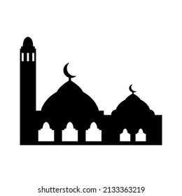 silueta de mezquita. icono de la mezquita. vector de mezquita