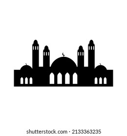 mosque silhouette. mosque icon. mosque vector