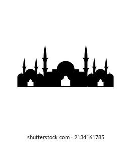 silueta de mezquita. icono de la mezquita. vector de mezquita 