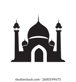 Mosque silhouette icon vector art illustration