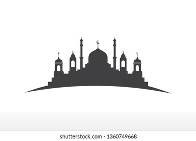 Mosque silhouette icon vector Illustration design template - Vector
