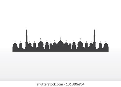 Mosque silhouette icon vector Illustration design template - Vector