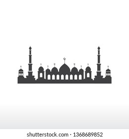 Mosque silhouette icon vector Illustration design template - Vector