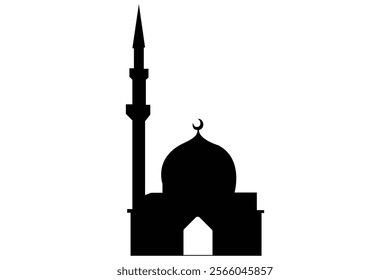 Mosque silhouette icon vector illustration
