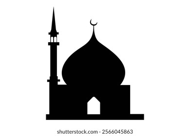 Mosque silhouette icon vector illustration
