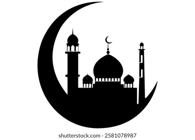 Mosque silhouette icon vector illustration

