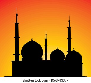 mosque silhouette illustration