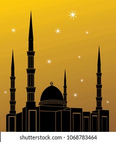 mosque silhouette illustration