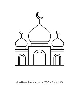 The mosque Silhouette Illustration with Architecture and Landmark Design art.