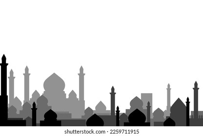 mosque silhouette illustration for islamic city design template