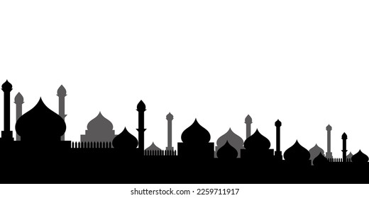 mosque silhouette illustration for islamic city design template