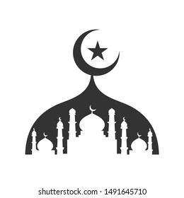 Mosque Silhouette Illustration Logo Vector