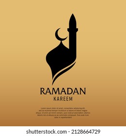 Mosque Silhouette Logo Concept. Suitable For Design Element Of Ramadan Kareem Poster, Islamic Badge, Ramadan Event Ornament.