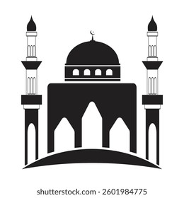 mosque silhouette logo design  on white background